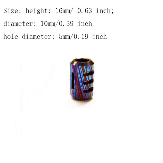 Titanium Alloy / Timascus Small Bead Tool Pendant Lanyard Paracord Rope EDC Bead