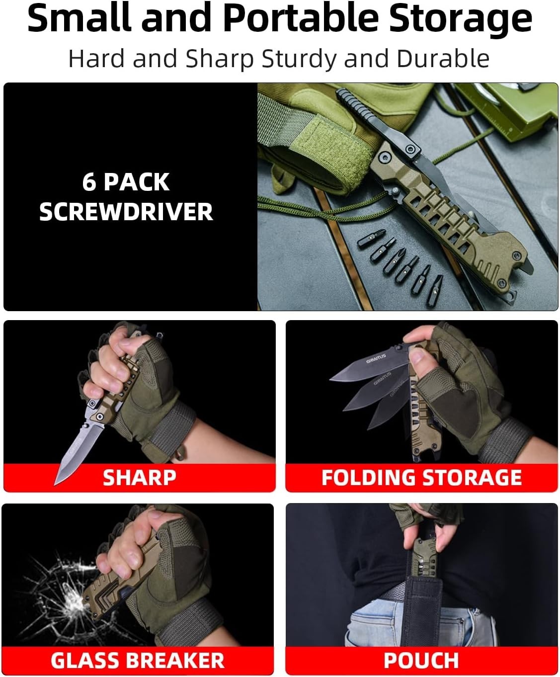 Versatile Pocket Knife 17-in-1 with One-Hand Operation for Hiking & Camping Gear