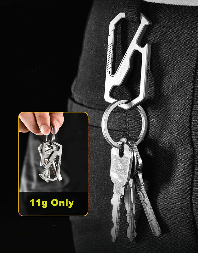 EDC Titanium Keychain Carabiner Car Key Holder Organizer with Bottle Opener Tool
