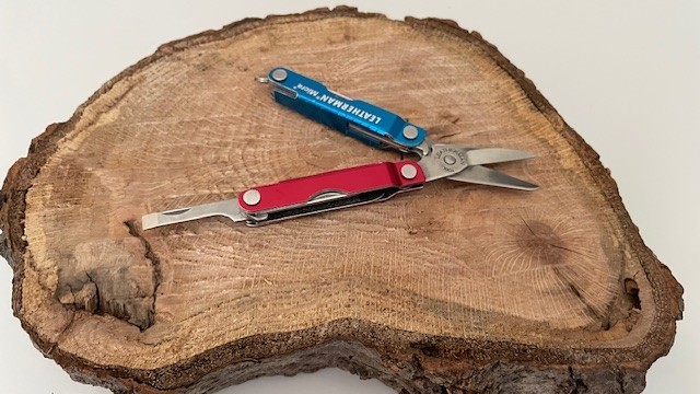 Leatherman Micra Multi Tool Stainless Steel Red& Blue Anodized Handled Scissors