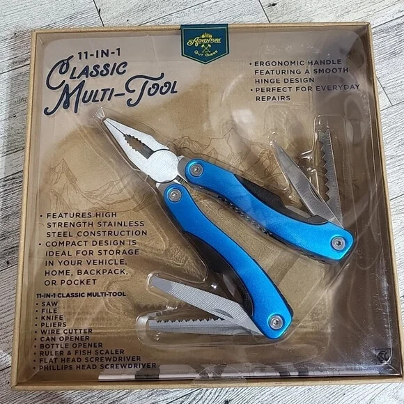 Adventure Men’s 11 In 1 Multi Tool Pliers Saw Wire Cutter Tool Navy Blue