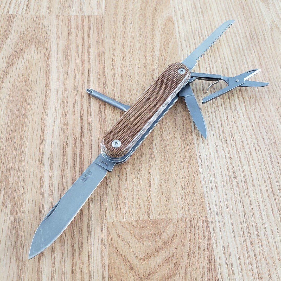 MKM-Maniago Knife Makers Malga 5 Multipurpose MagnaCut Steel Blades Nat Micarta