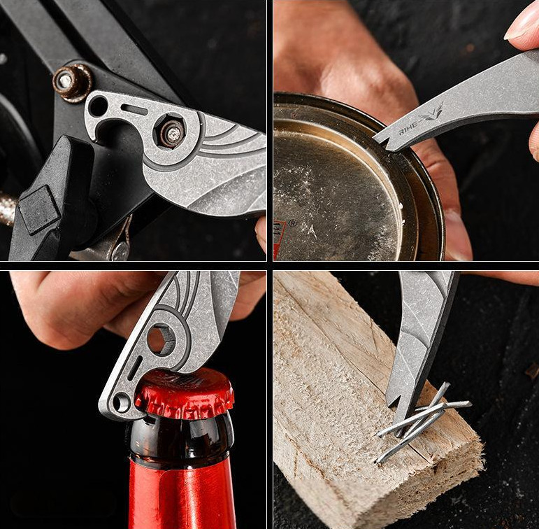 EDC Titanium Bottle Opener Pry Bar Crowbar Wrench Keychain Pocket Multi Tools A+