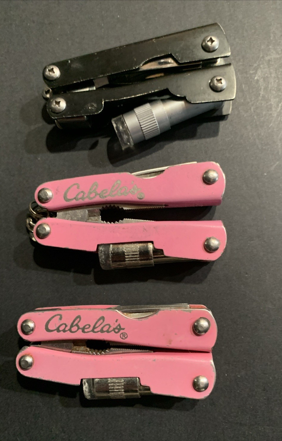 CABELA’S Pink Multi Tool Stainless Knives USED Lot Of 3