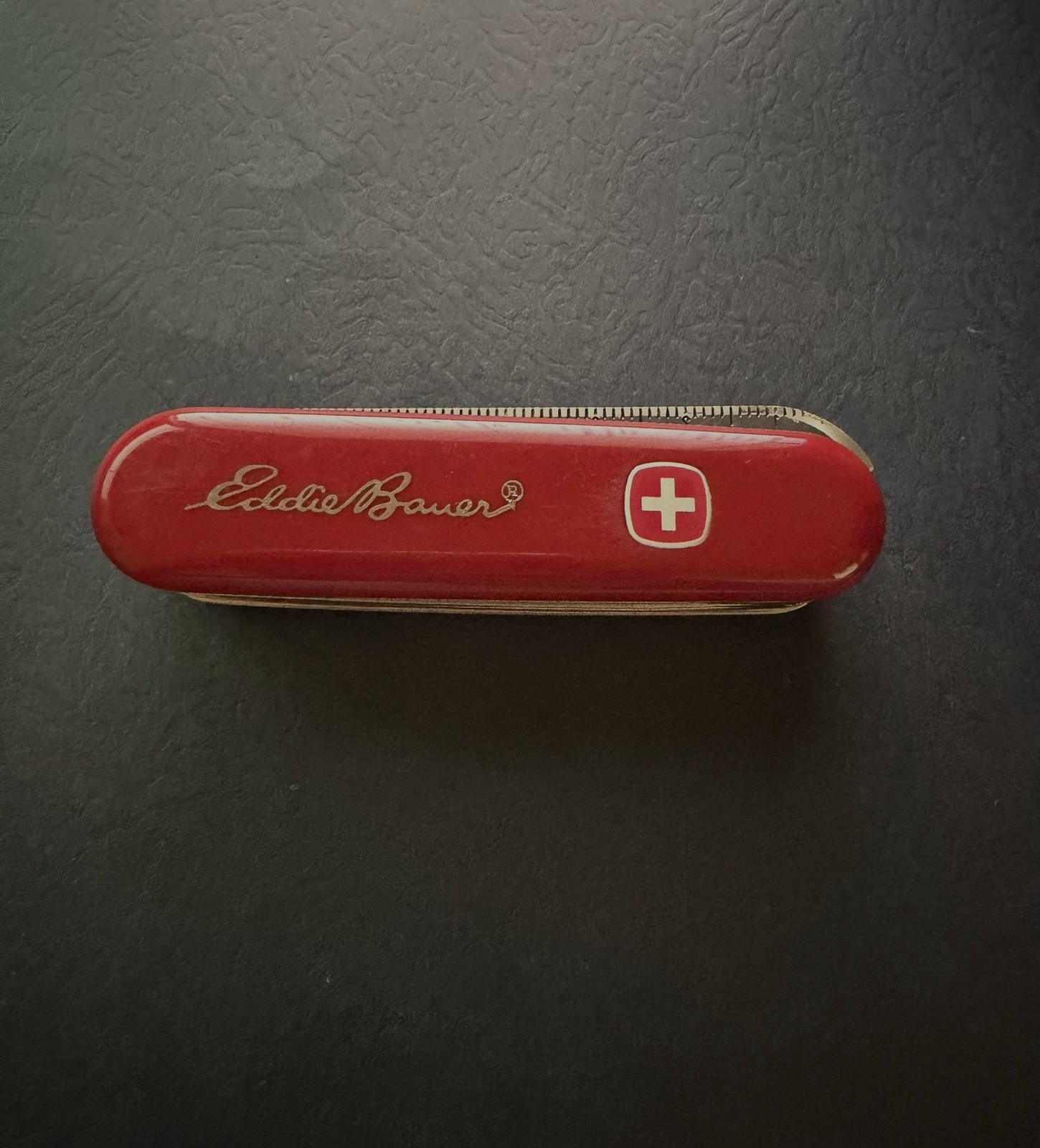 Eddie Bauer Red Multi-Tool Knife Stainless Steel Whistle Compass Ruler