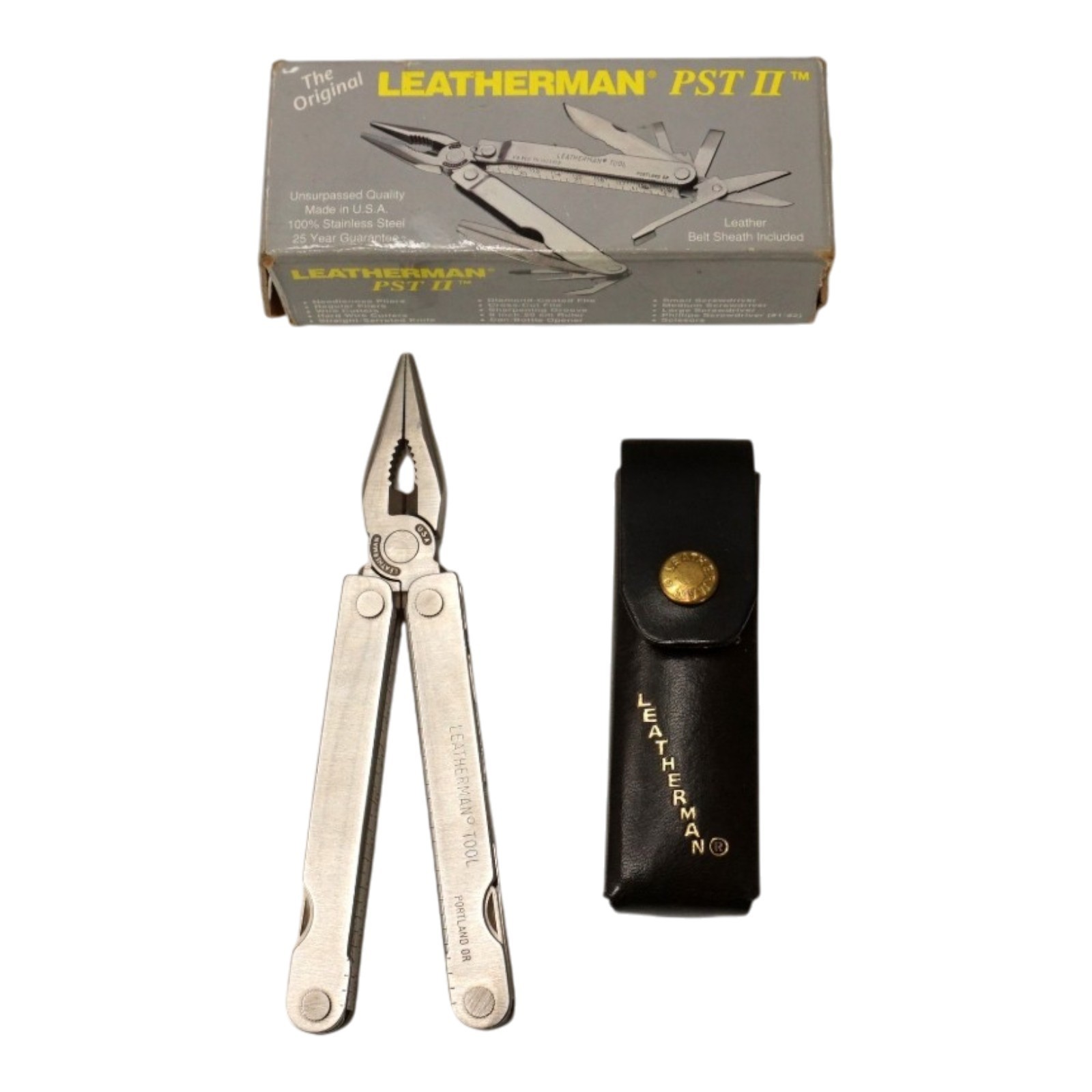 Vintage Leatherman PST II Multi Tool USA w Case Box Near Mint Original PST2