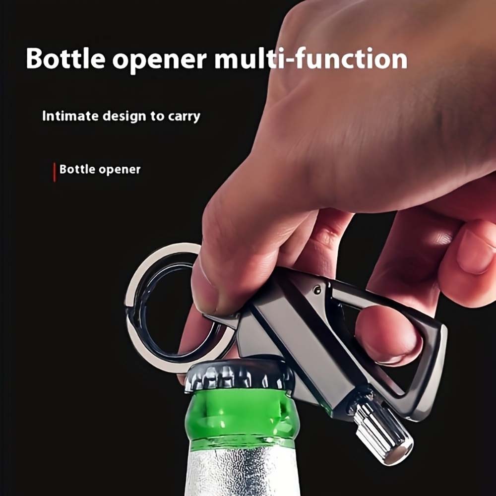 Sleek All-Metal Bottle Opener Keychain Compact Multi-Functio f Key Organization