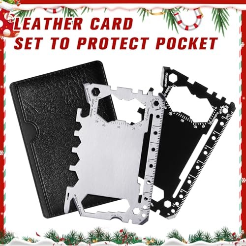 12 Pcs Credit Card Wallet Multitool 46 in 1 Metal Black, Silver Classic Style