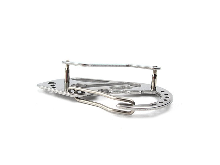 2 Pcs Stainless Steel Keychain Multi Tool Key Ring Carabiner Pocket EDC Tool