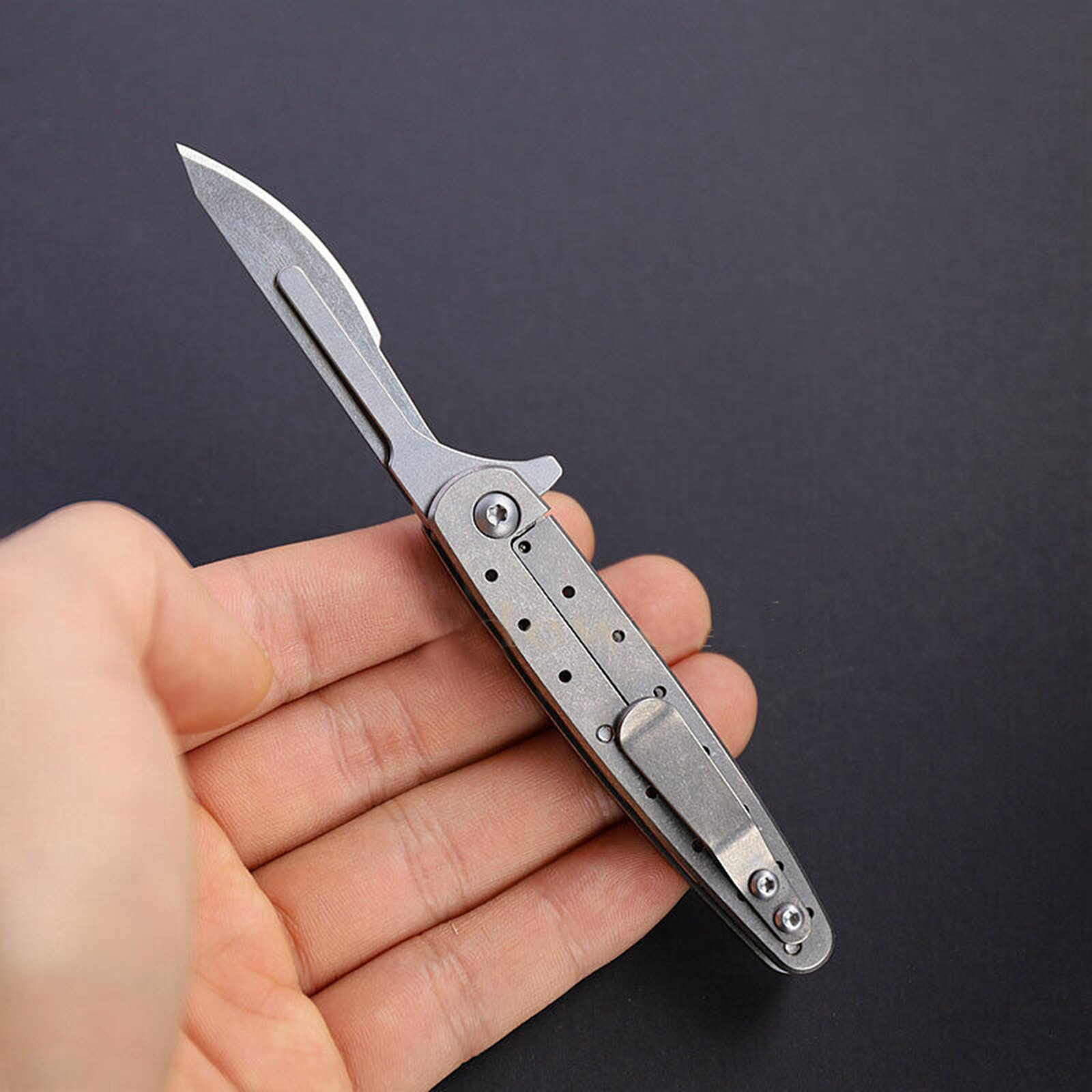Titanium Alloy Art Knife Folding Fast Opening Folding Knife Paper Cutting Knife