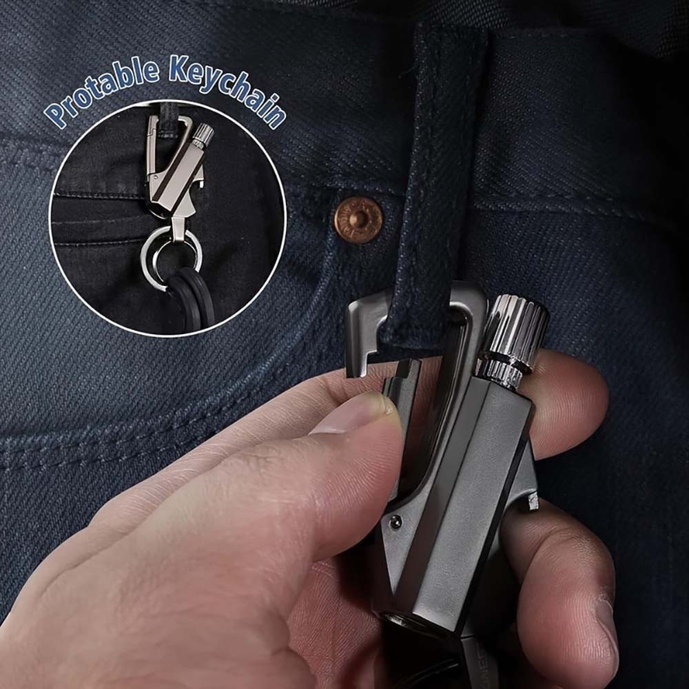 Sleek All-Metal Bottle Opener Keychain Compact Multi-Functio f Key Organization