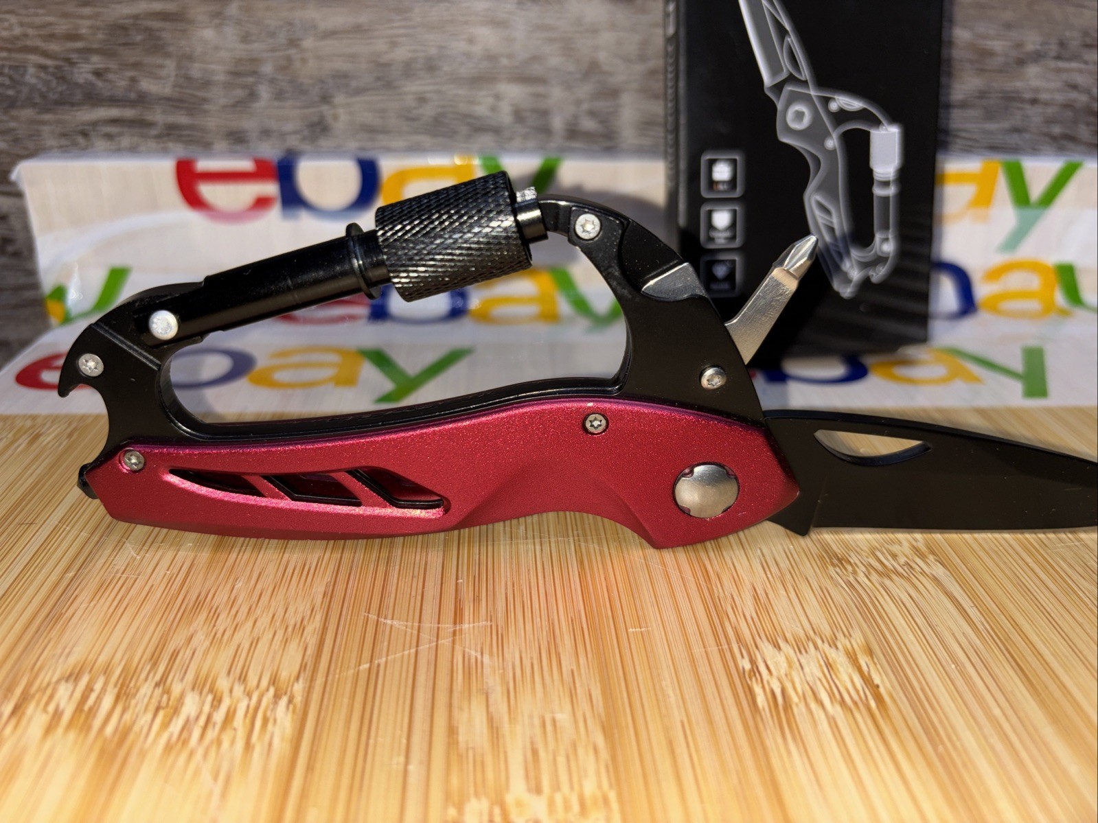 Multitool Carabiner with Pocket Knife EDC Color Shown