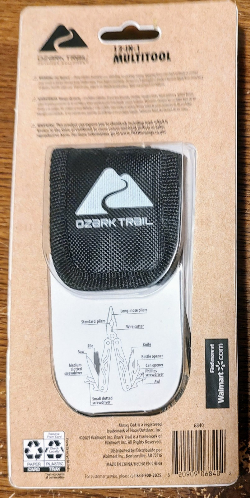 Brand New Ozark Trail 12 In 1 Multitool Belt Loop Sheath Camouflage Sheath