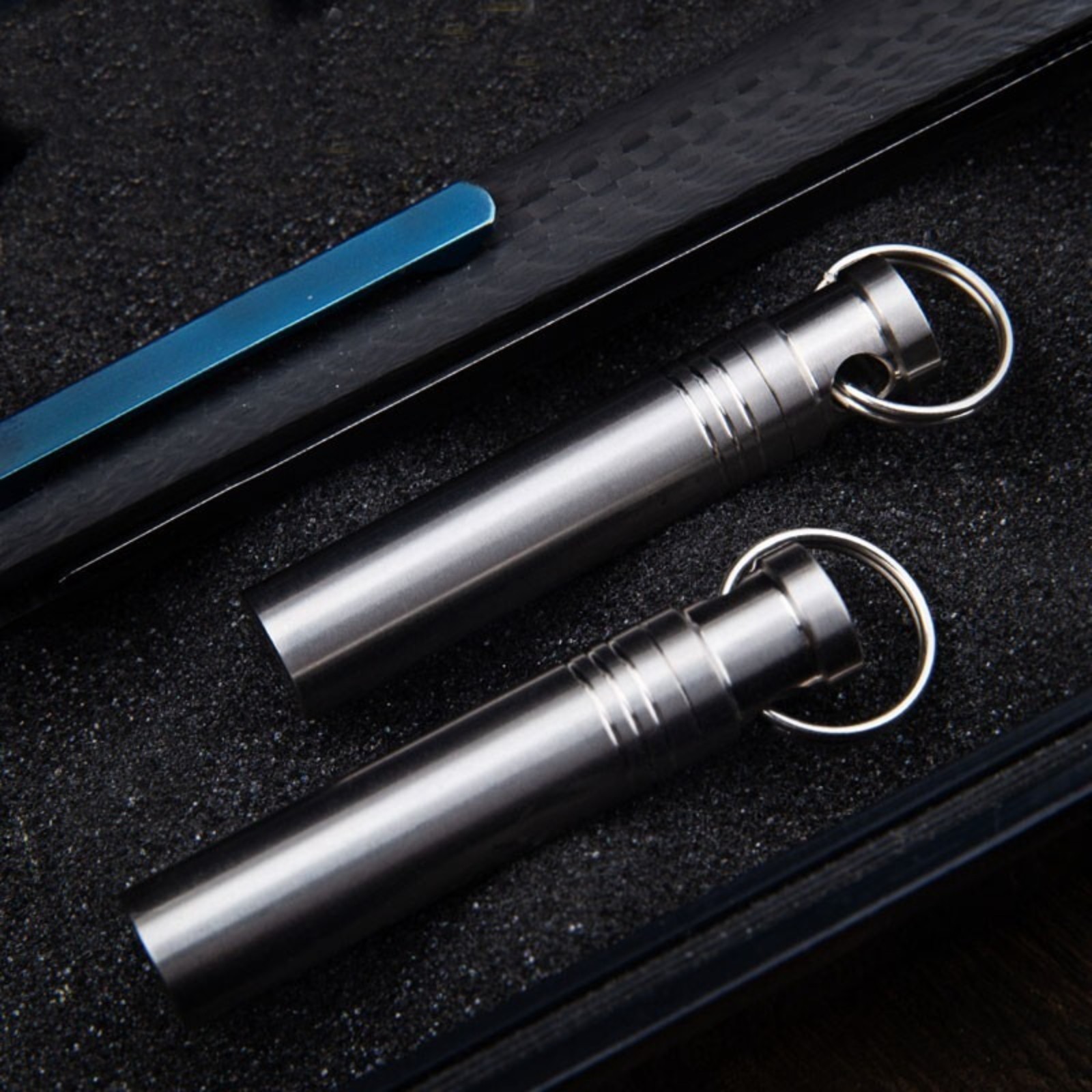 New Titanium Alloy Keychain Waterproof Box Sealed Container Outdoor Storage EDC