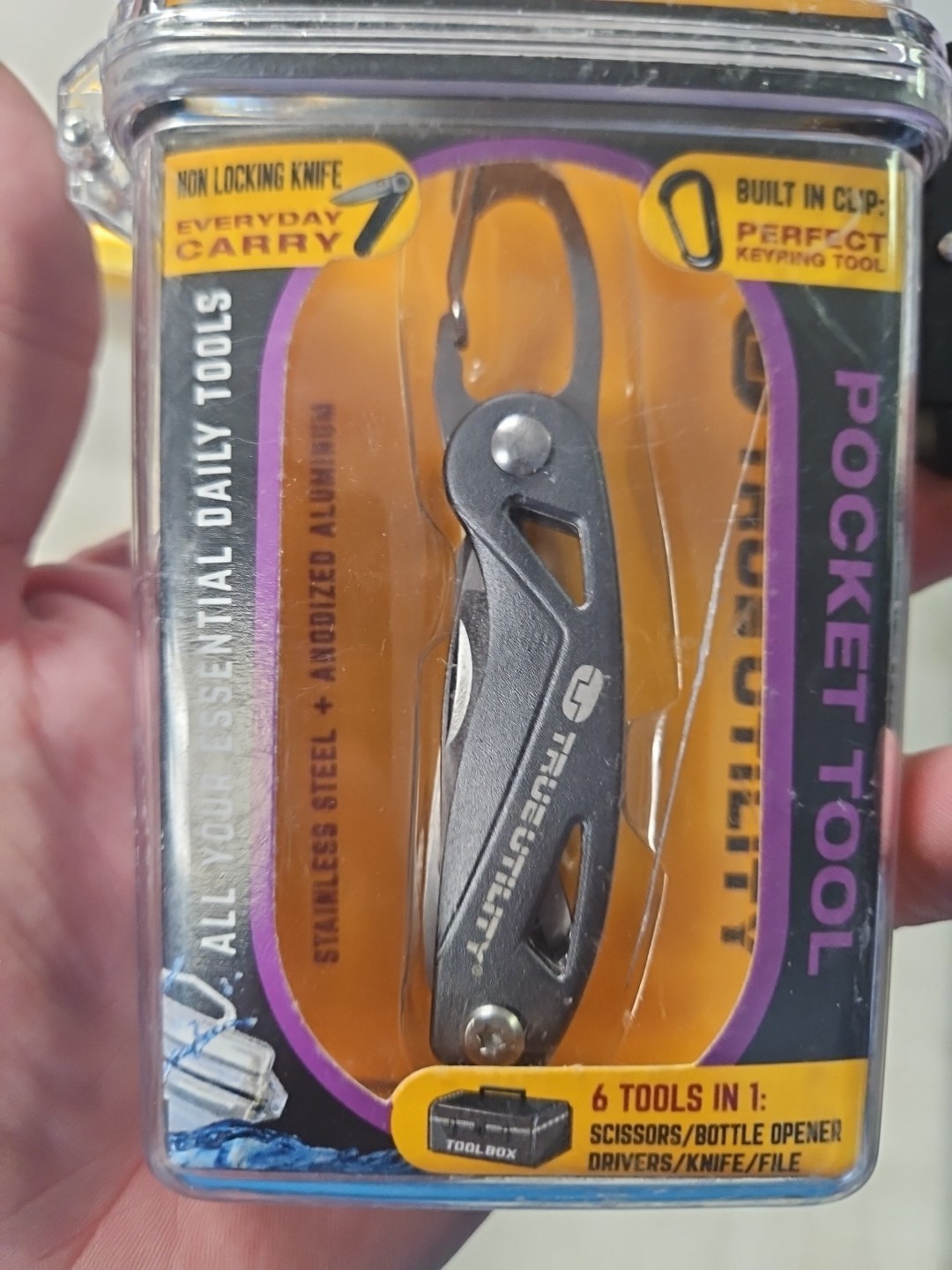True Utility ClipStick 6-In-1 Slim Design Carabiner Multitool ***SET OF 5***