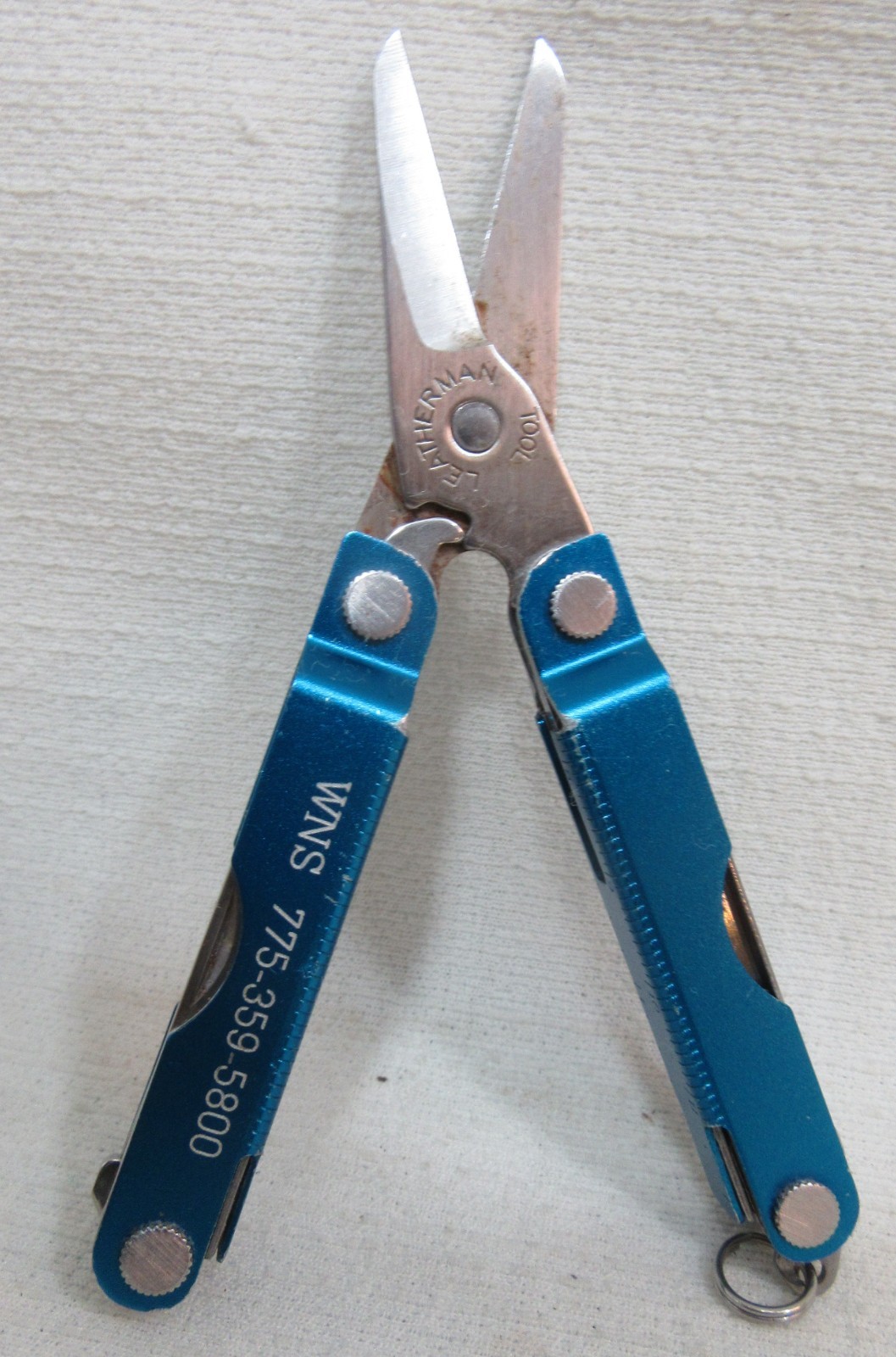 Blue Leatherman Micra pocket Multi Tool Inscribed
