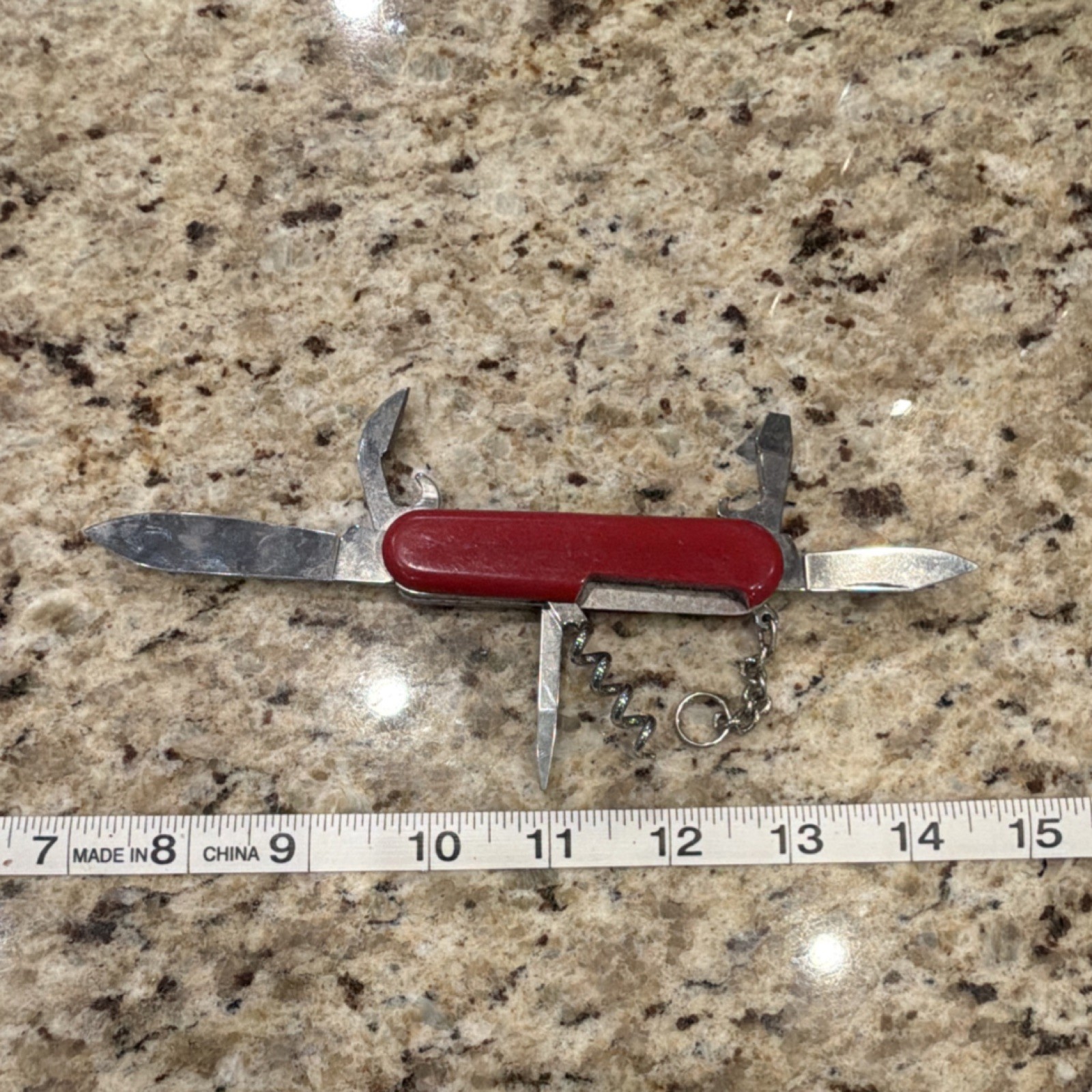 Wenger Multi-Tool Red Stainless Steel Knife Opener Corkscrew Awl