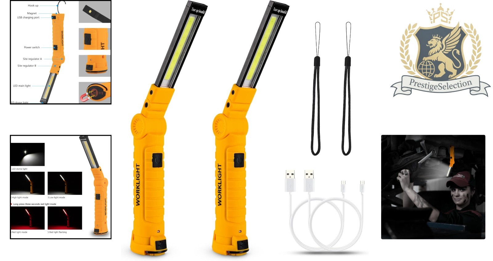 Multi-Function Rechargeable LED Lights 2-Pack – Perfect for Camping & Repairs