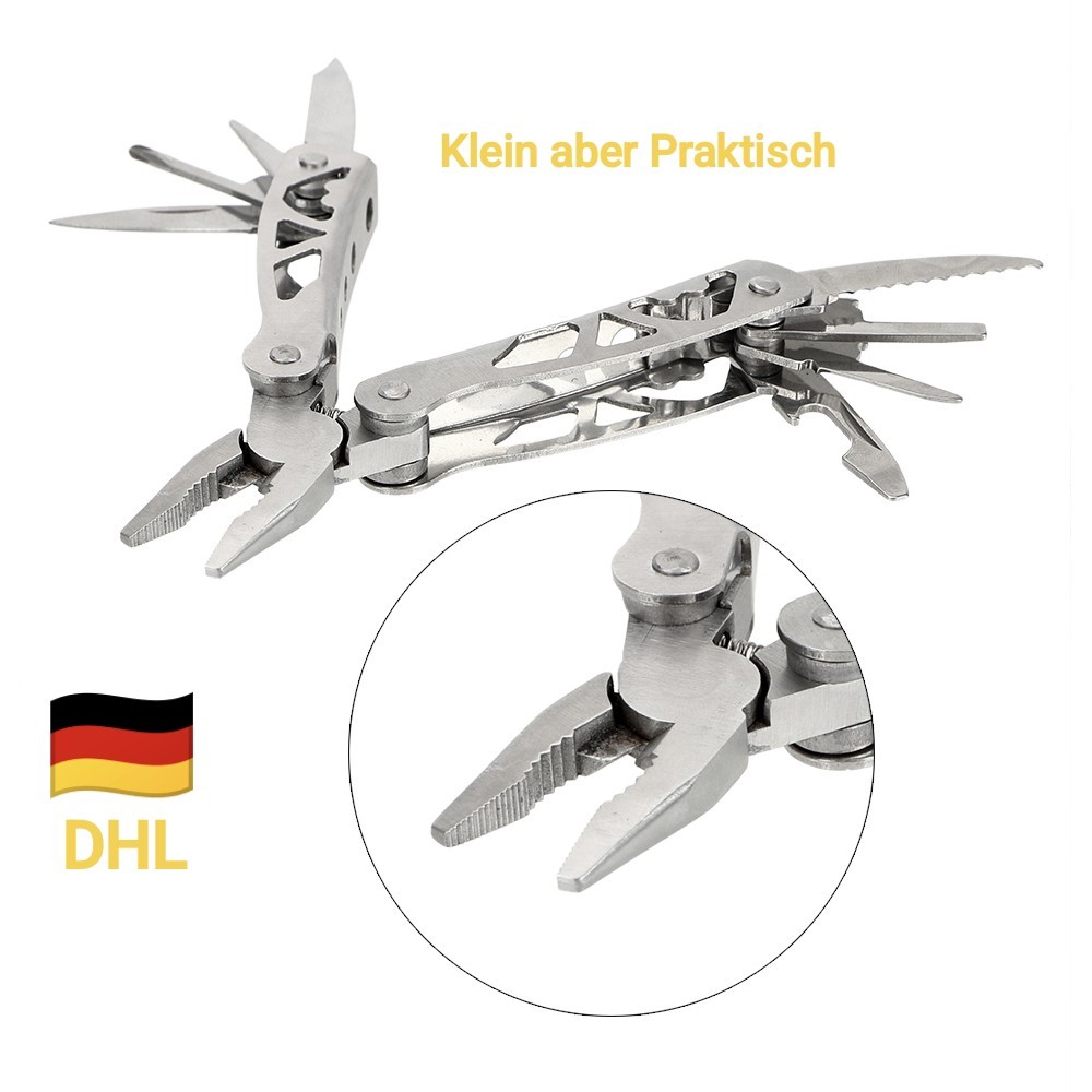 Multifunction Stainless Steel MultiTool – Small Size Folding Pliers with Key Ring