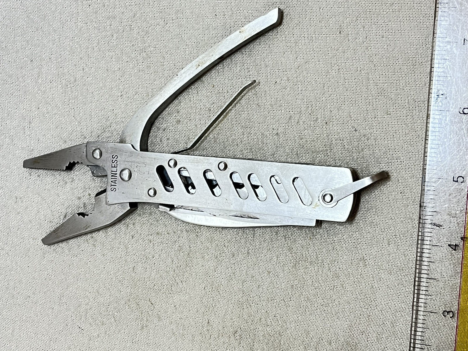 Stainless Steel Multi Fishing Tool With Case Knife Pliers More