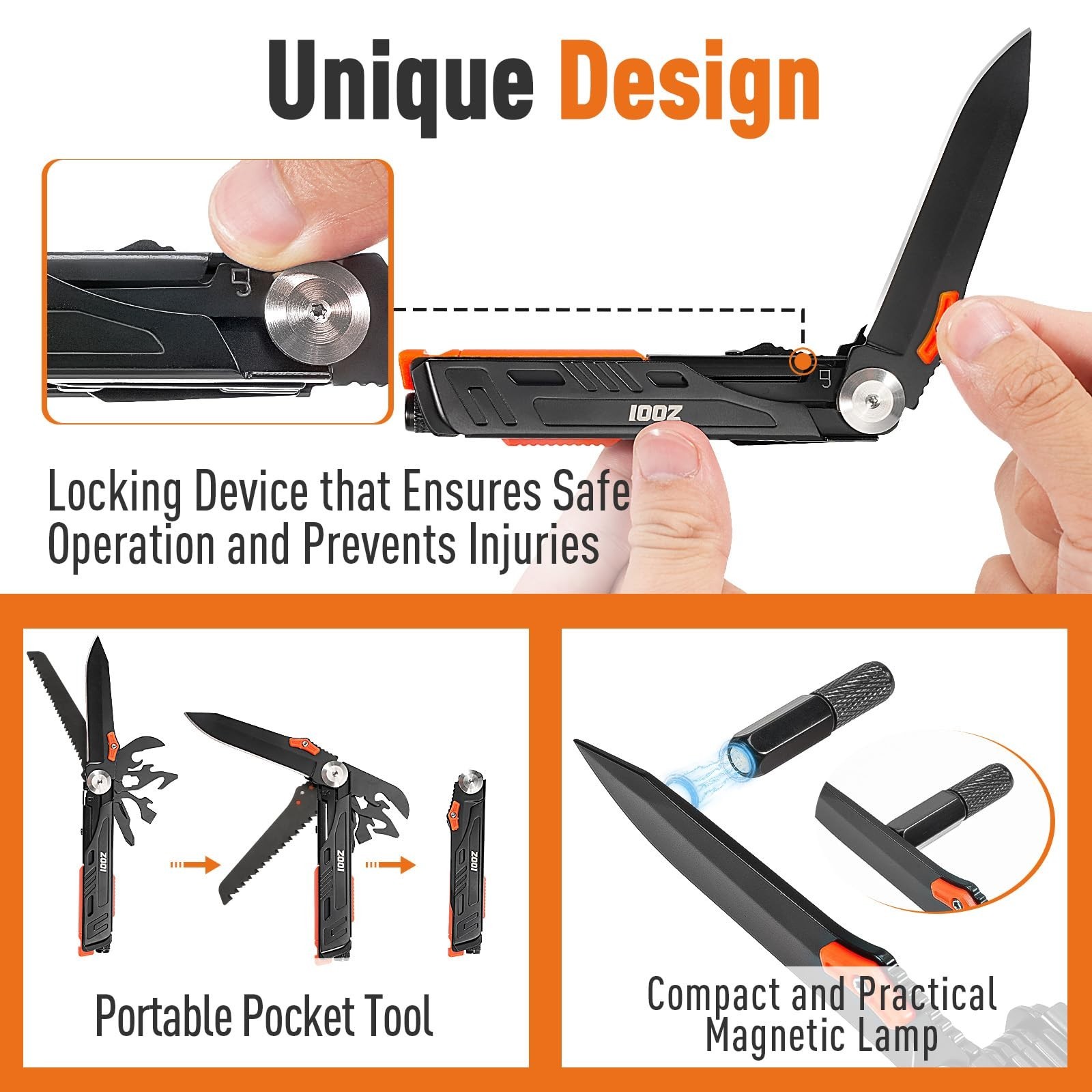 12-in-1 Pocket Multitool with LED Fire Starter – Perfect Gifts for Men, EDC Gear