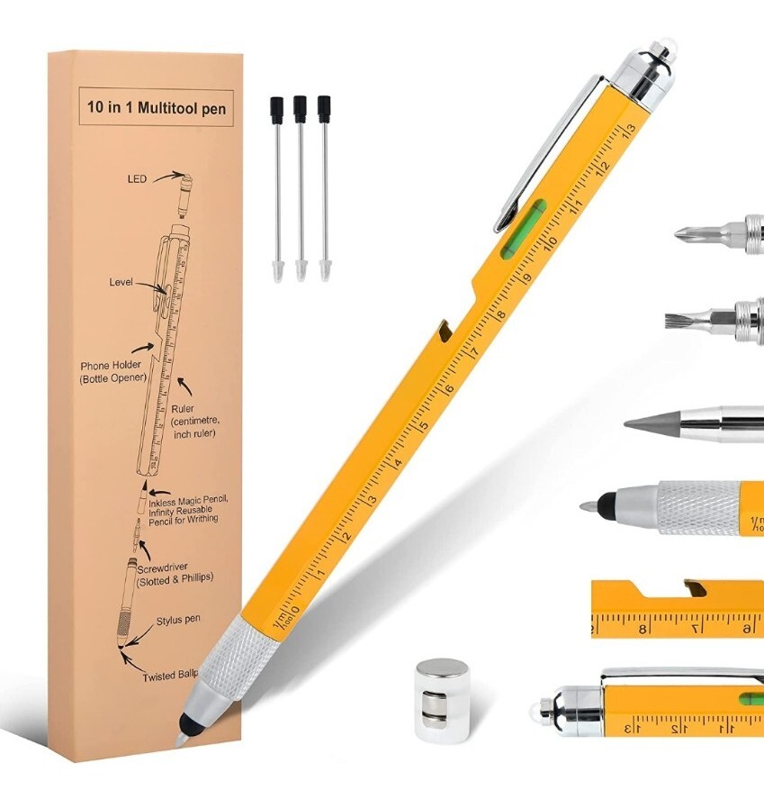 10 in 1 Multitool Pens Memorial Gifts Cool Gift for Dad, Grads, Teachers
