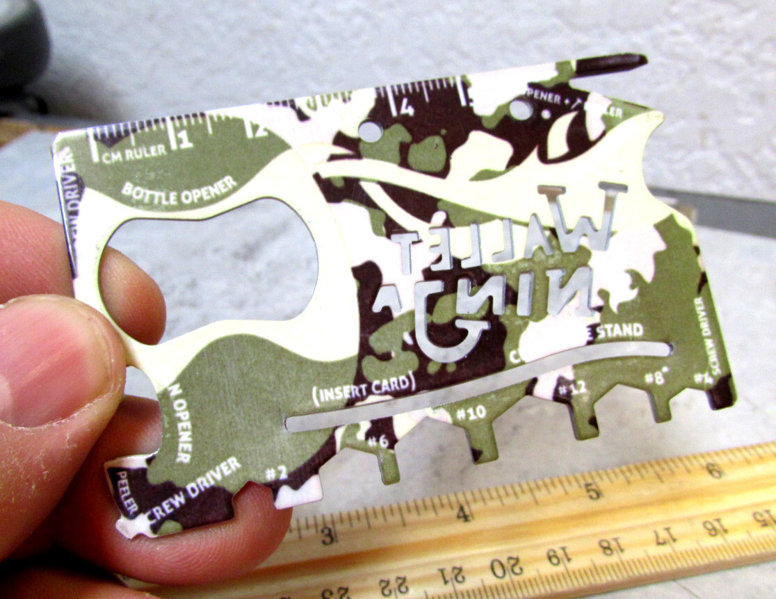 Wallet Ninja Multi Tool pocket survival tool stainless steel cool colors NOS
