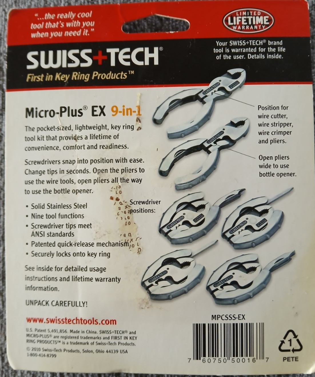 Swiss+Tech Micro-Plus EX 9-in-1 Multi-Tool Pliers Camp Hike Fish New in Package