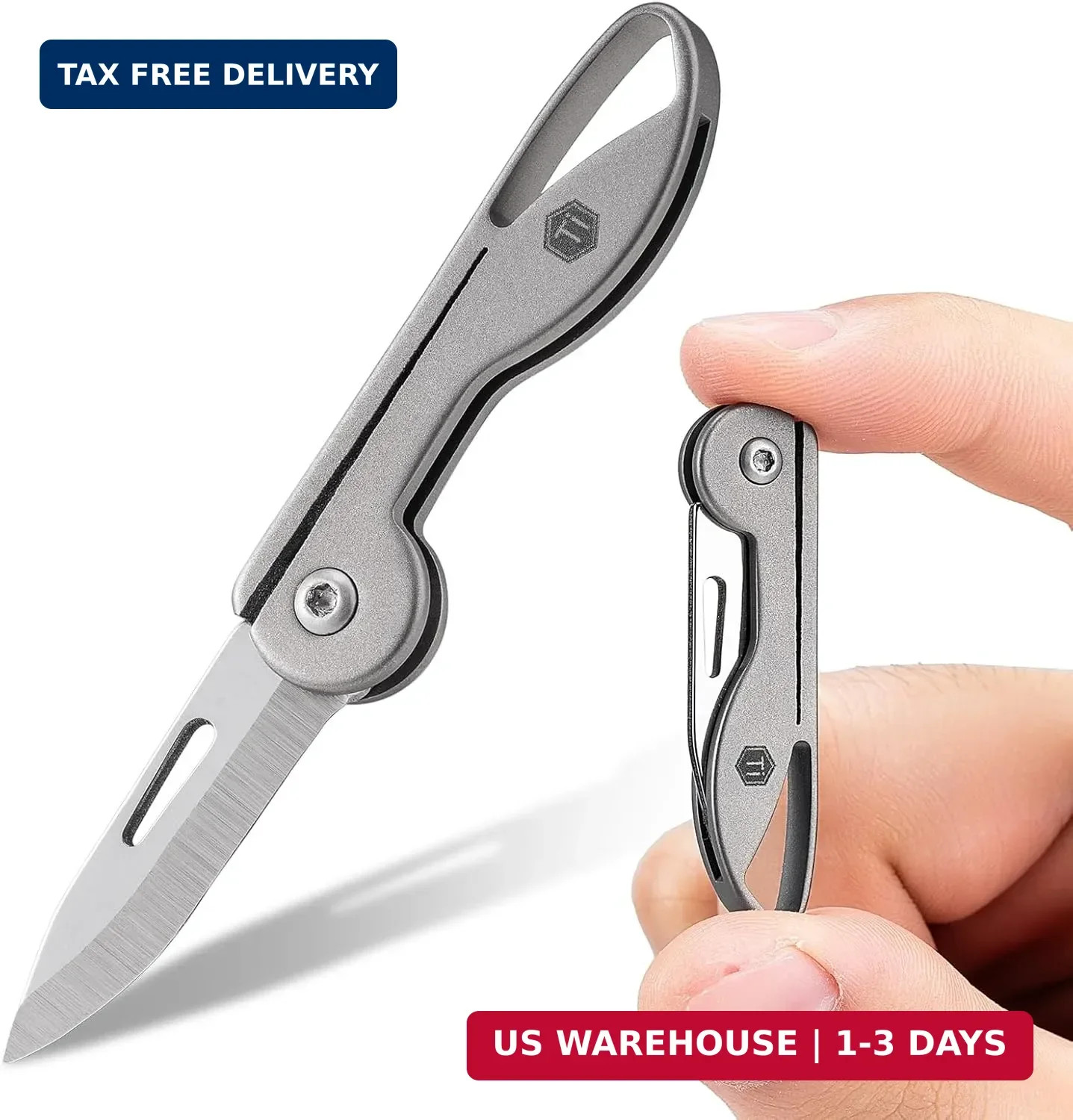 KeyUnity KK05 Mini Titanium Pocket Knife for Everyday Carry- Razor Sharp Folding