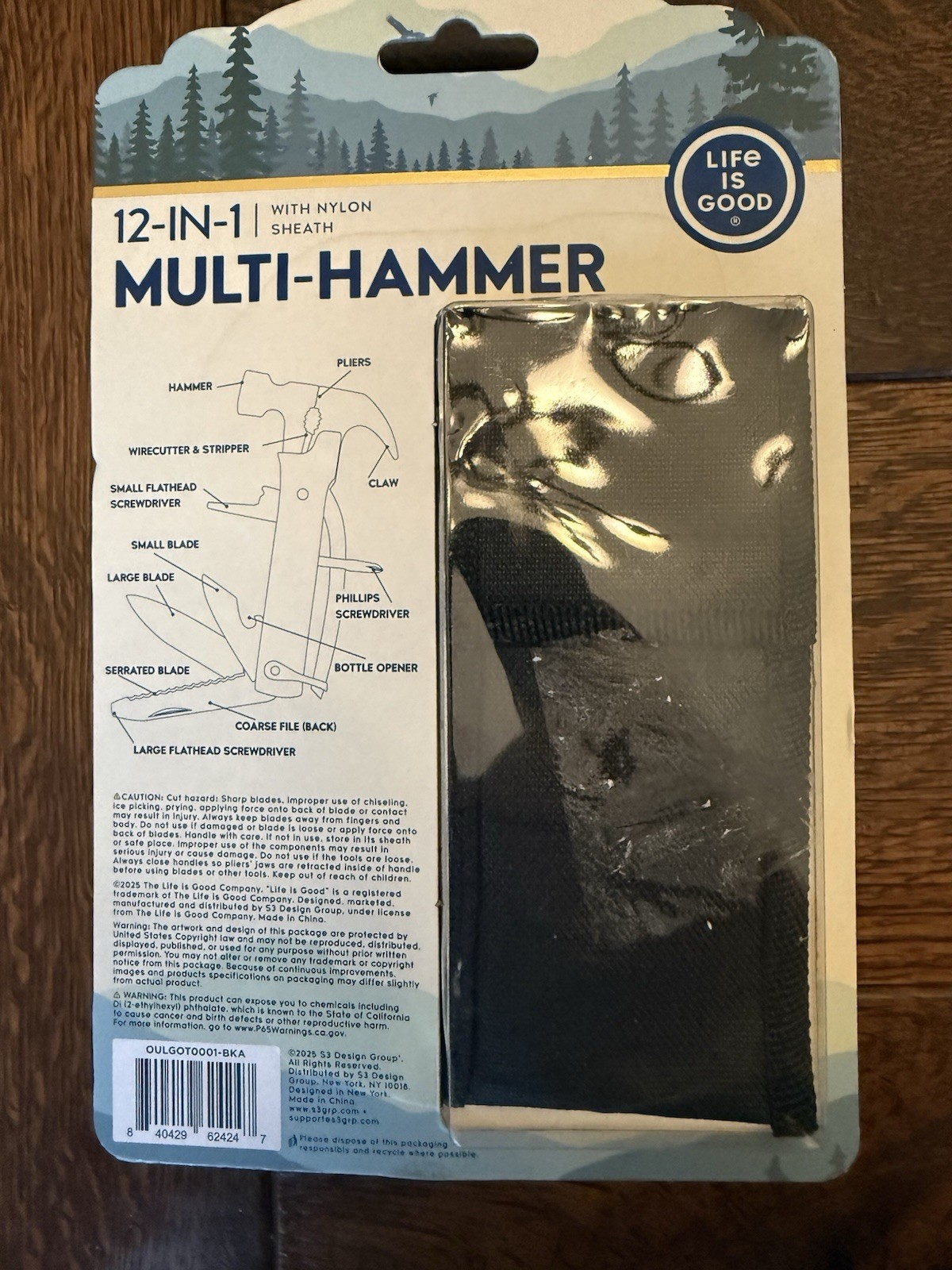 NEW Life is Good 12-in-1 Multi-Hammer Black and Silver With Nylon Sheath Camping