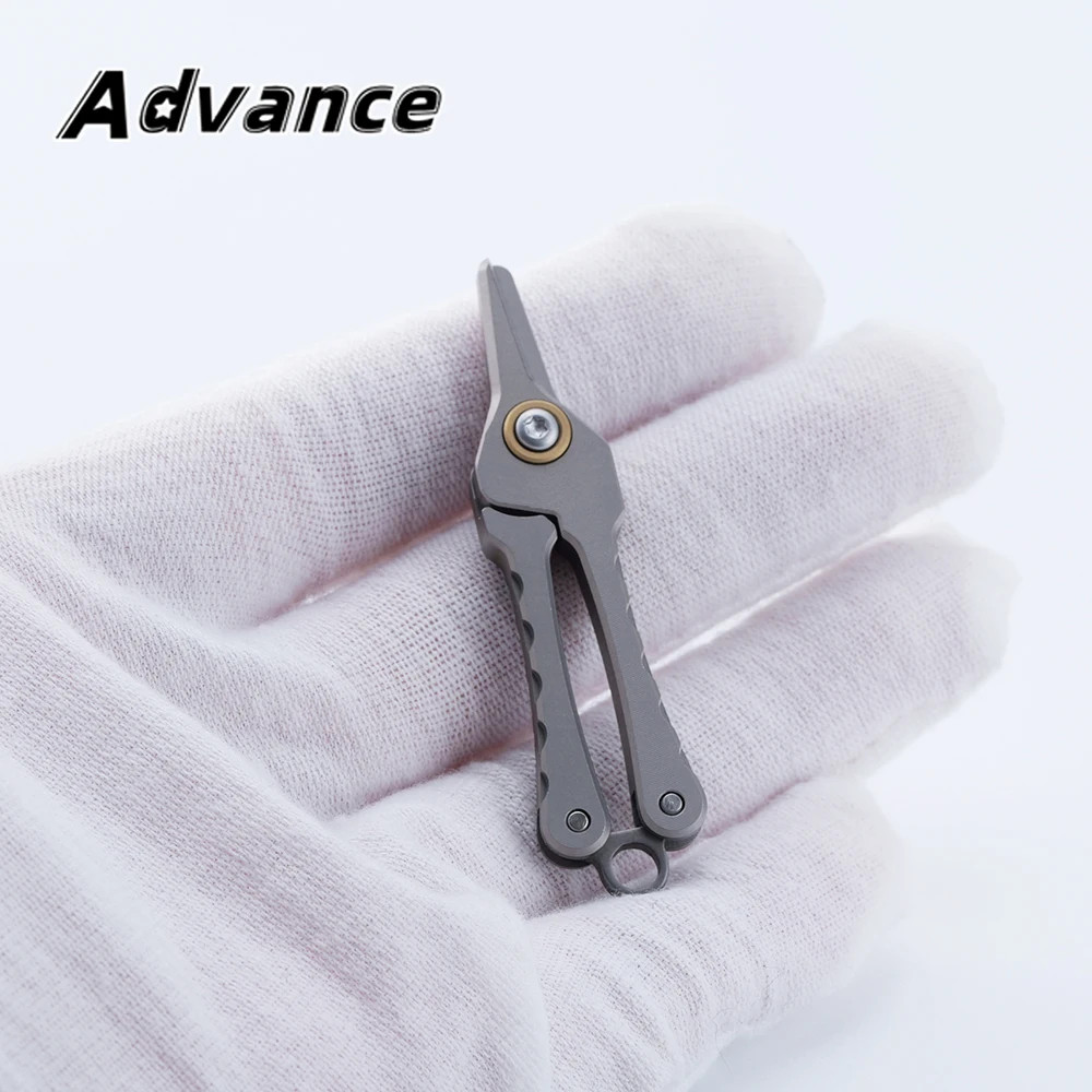 Mini Titanium Alloy Nose Hair Scissors Keychain Pendant Tool
