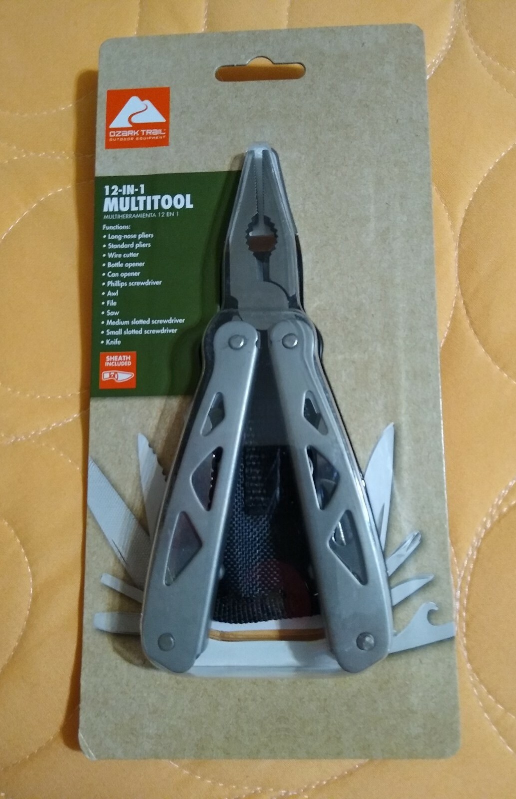 OZARK TRAIL 12-IN-1 MULTI TOOL WITH SHEATH SILVER HANDLE NEW! FREE SHIP!