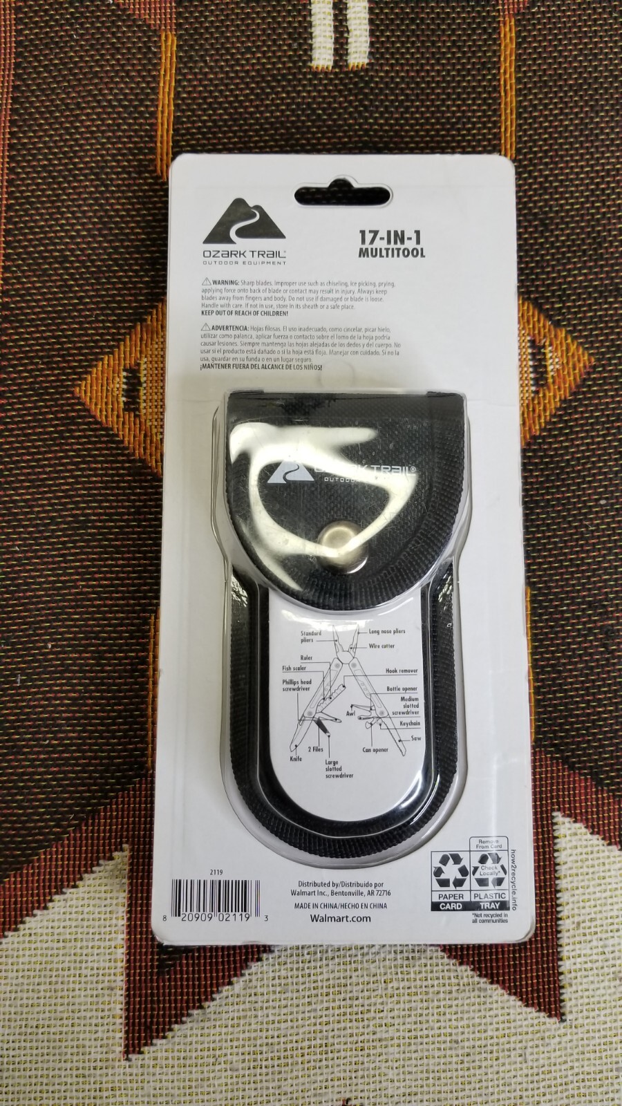 Ozark Trail Outdoor Equipment Survival EDC 17-IN-1 Multi-tool w/ Belt Loop Pouch
