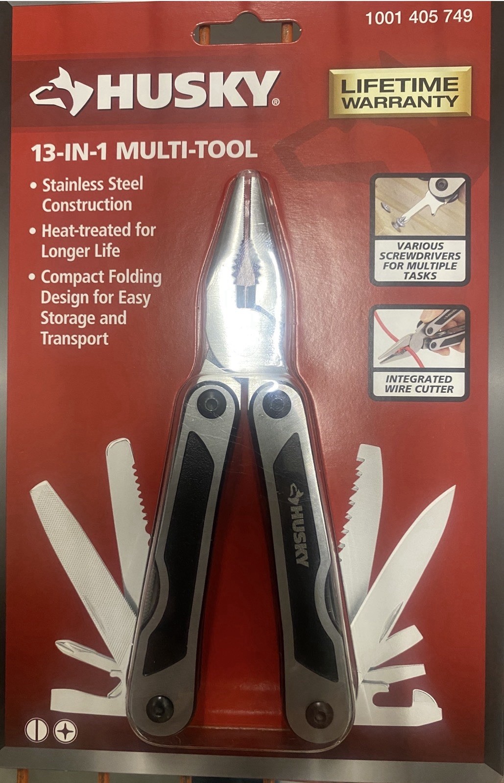 Husky 91957, 13-in-1 Multi-Tool Stainless Steel – Guaranteed Lifetime