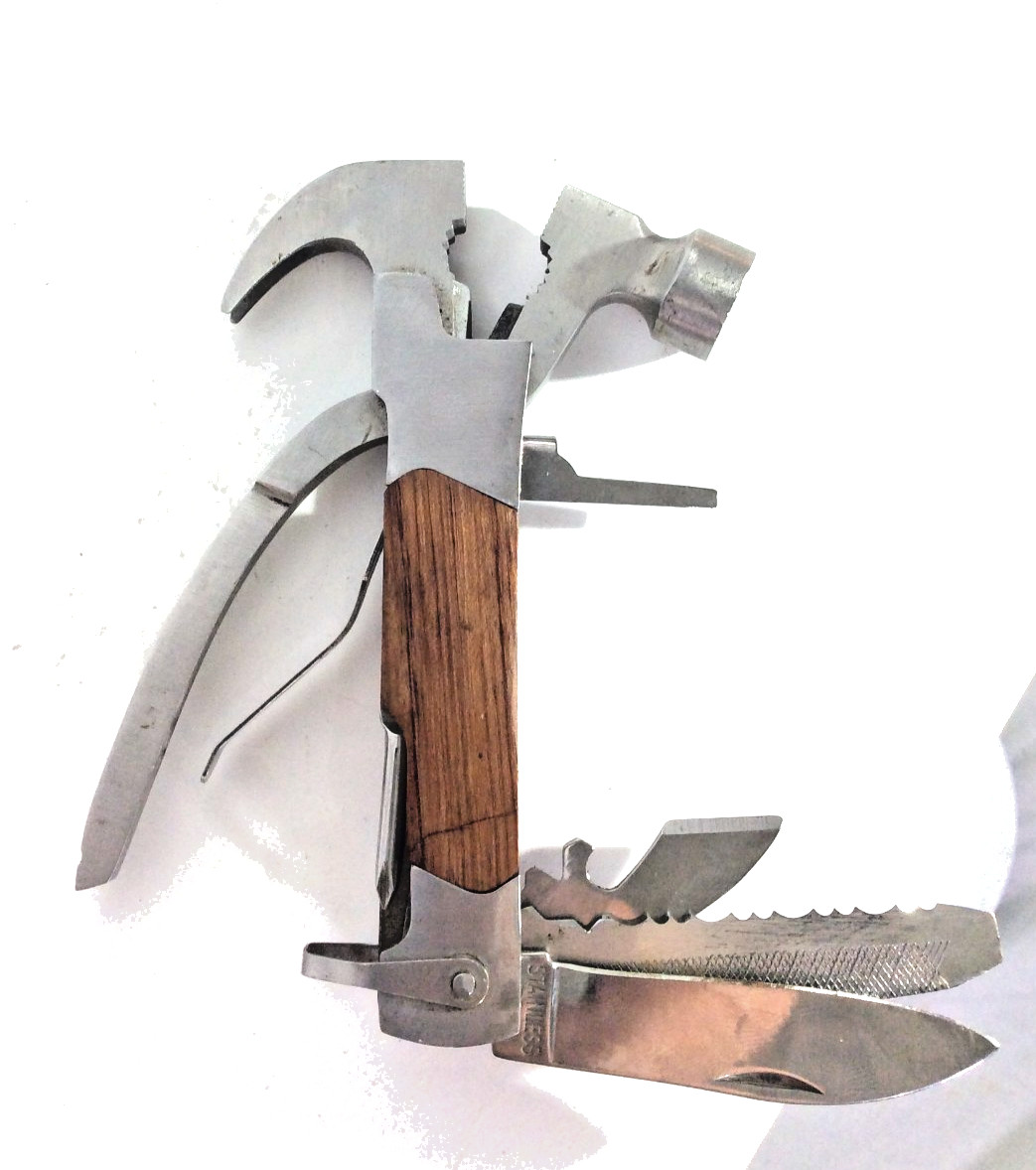 Sheffield The Hammer/pliers and Multi fold out pocket tool Stainless Steel -euc