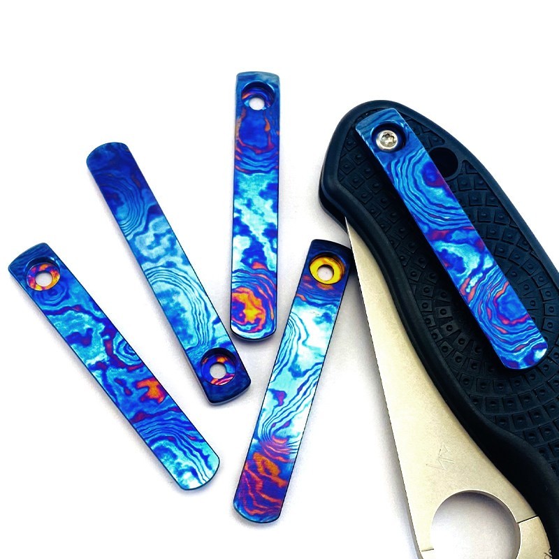 Titanium CNC Pocket Clip for Spyderco Para 3 Lightweight Manix 2 C223 Knife