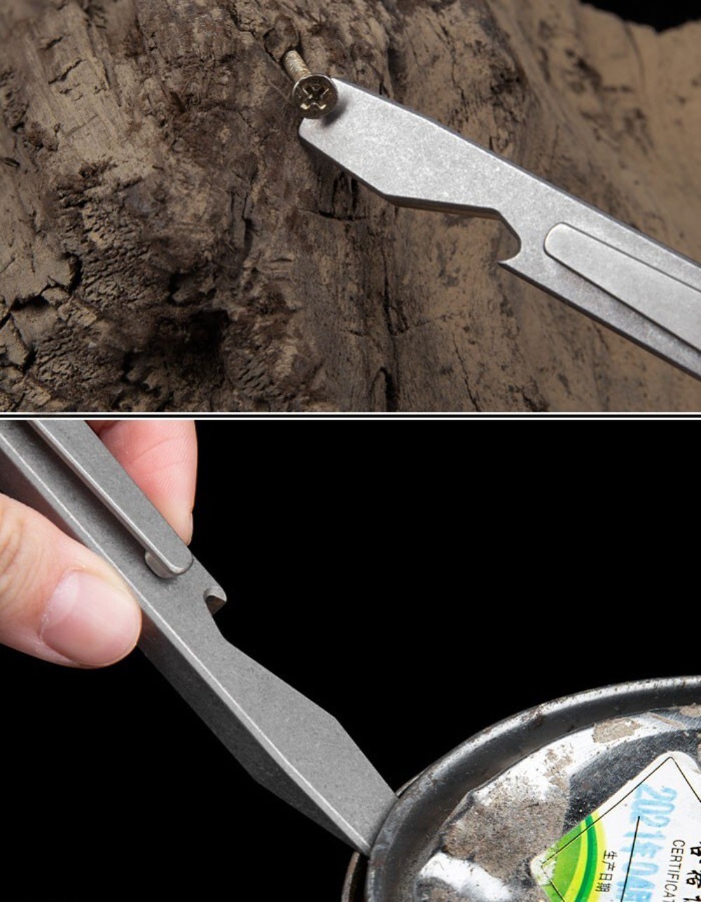 New Titanium Alloy Pocket Pry Bar Crowbar Opener Portable Outdoor EDC Multi Tool