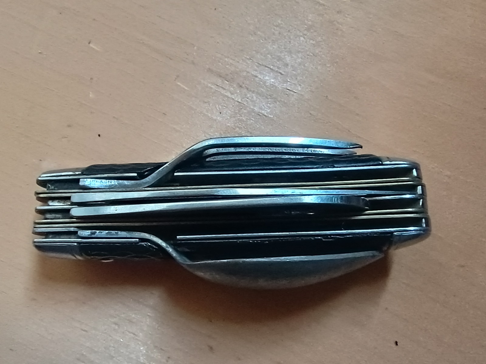 Vintage Colonial stainless Folding Multi-Tool Knife Spoon Fork, 4 Tools