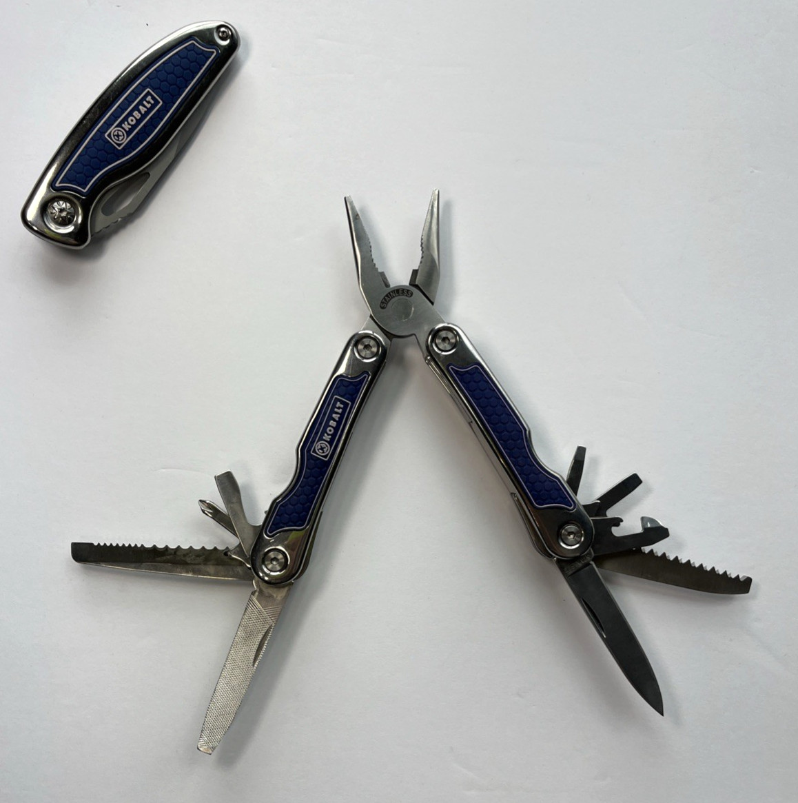 Kobalt Set Stainless Steel Folding Blade Pocket Knife + Multi-Pocket Tool w/Case