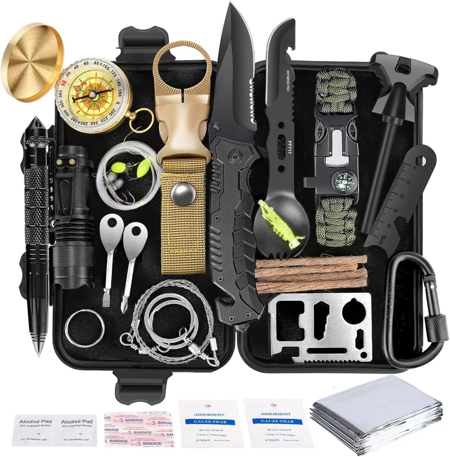 Survival Kit 35 1 First Aid Kit Survival Gear for Camping Hiking Hunting Fishing