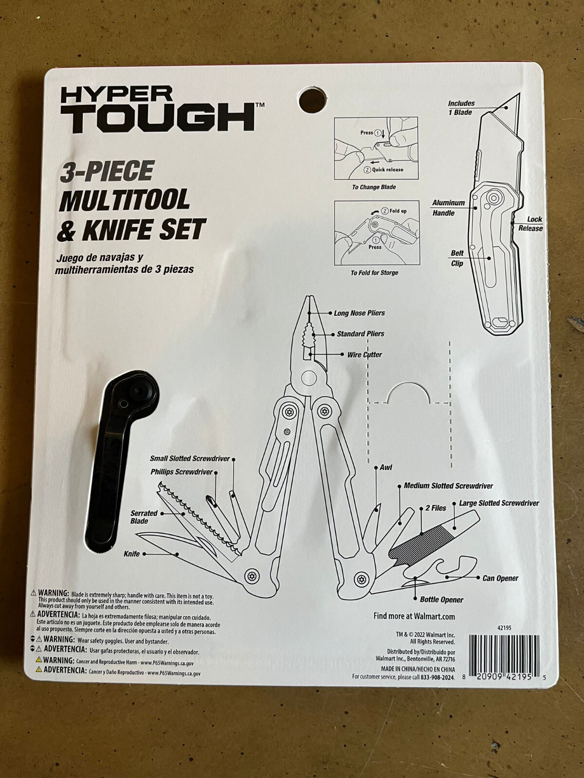 Hyper Tough 3 Piece Multitool And Utility Knife Set – EDC