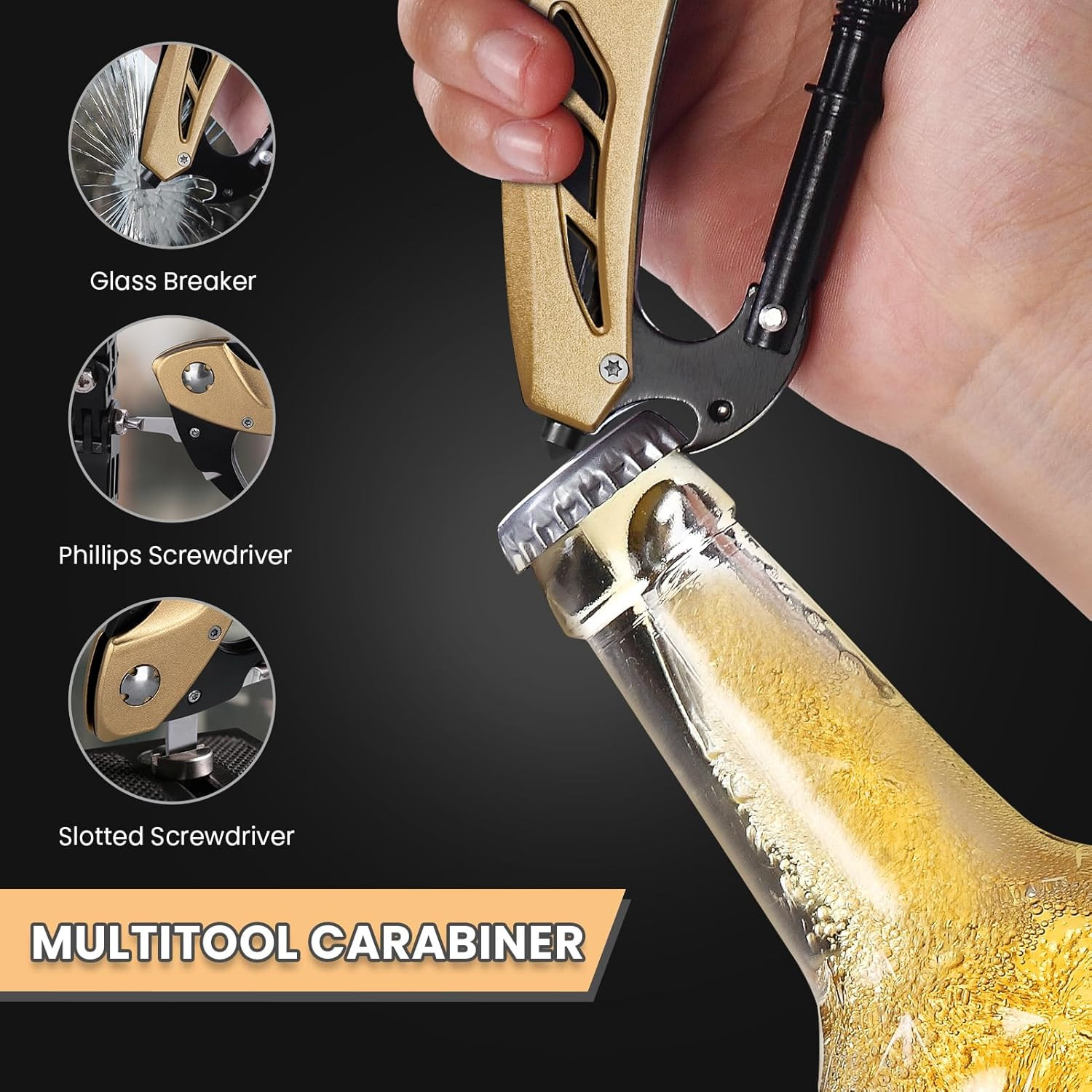 Multitool Knife, Gift for Men (Gold)