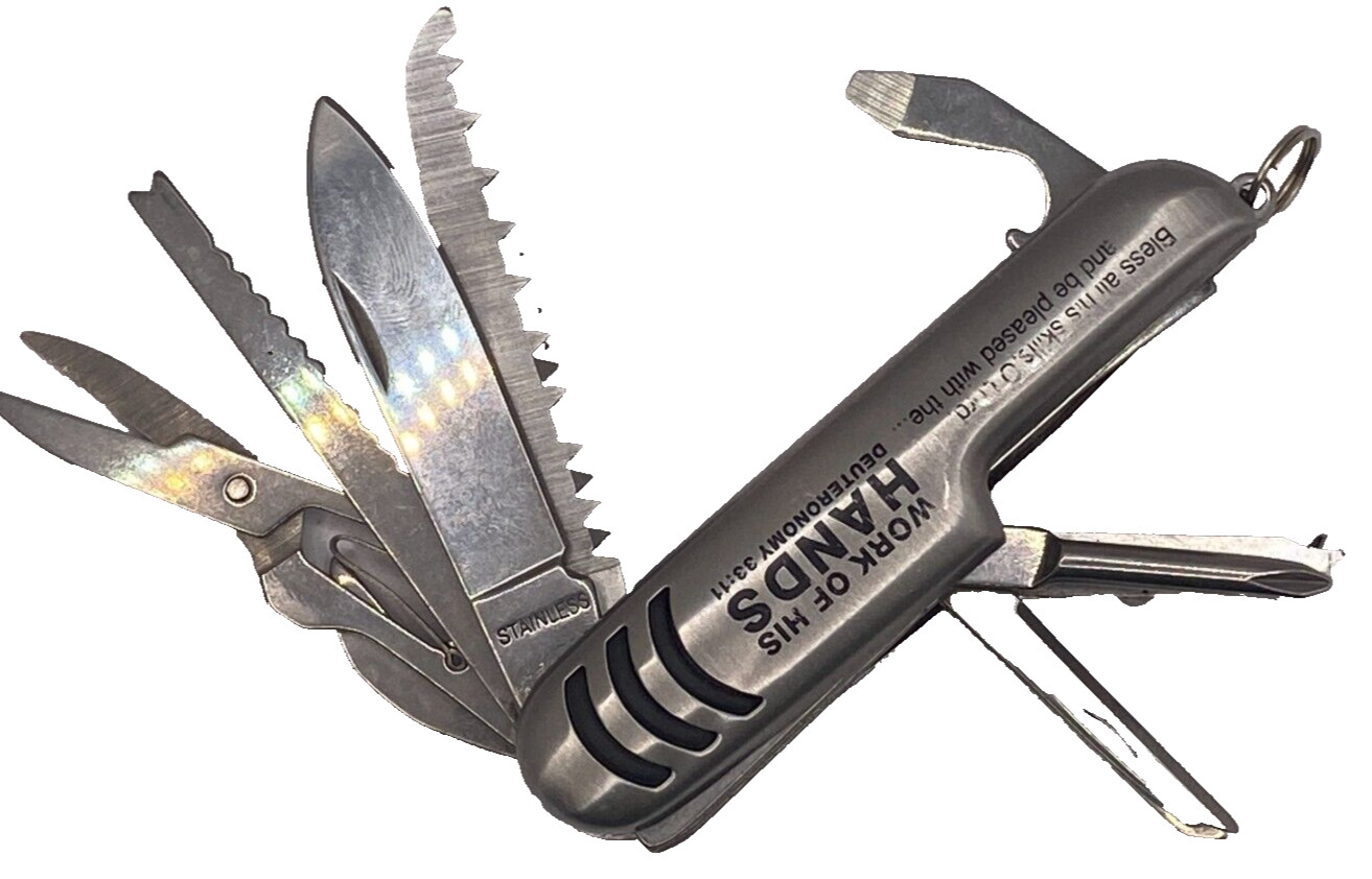 Multi-Function Camping and Survival Pocket Knife Tool 10 Functional STAINLESS 🔔