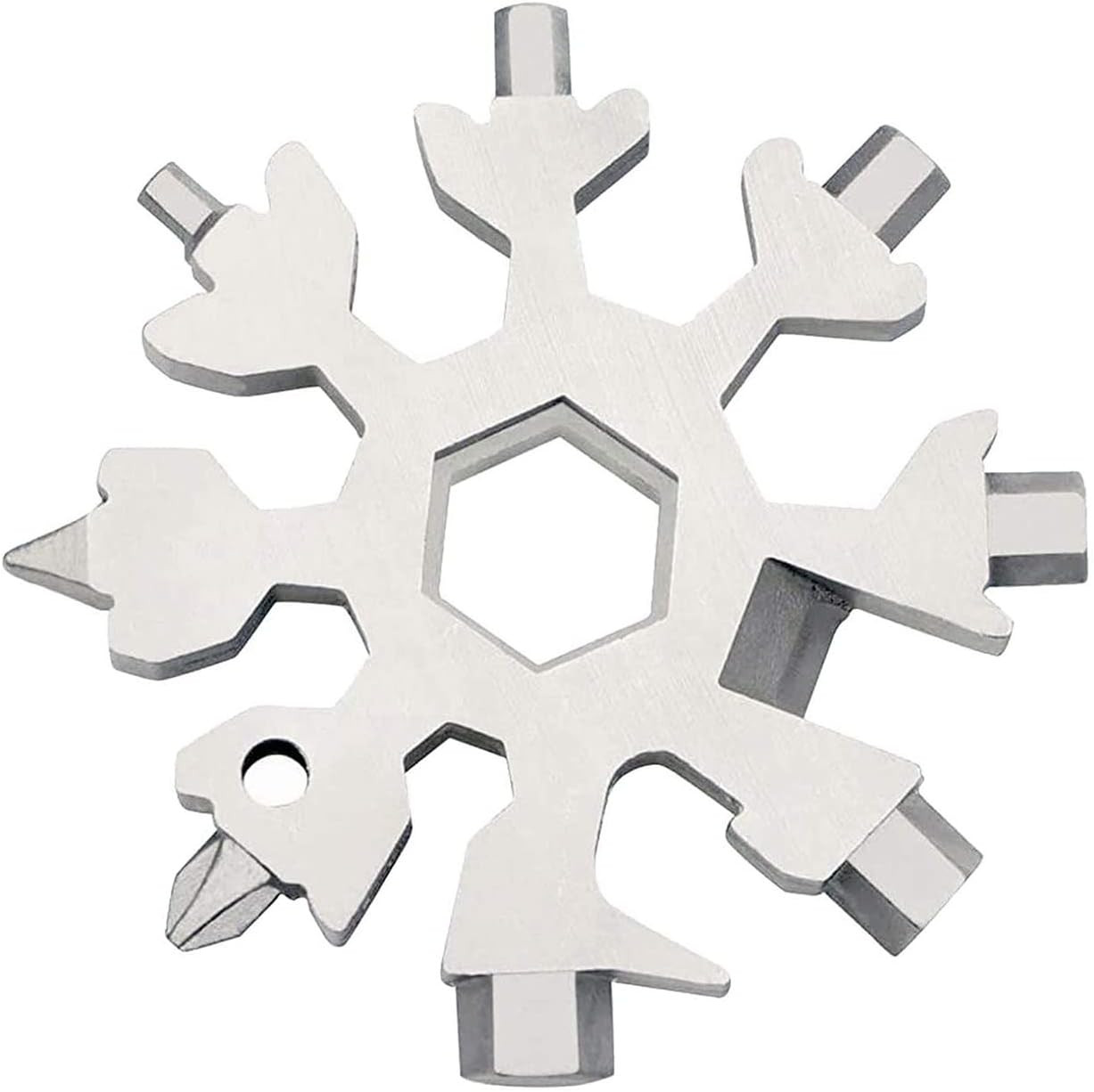 Snowflake Multi-Tool – 19-In-1 Stainless Steel Snowflake Tool with Keychain, Scr