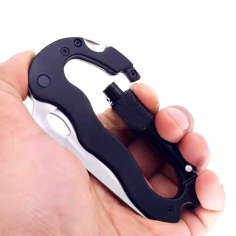 Survival Camping EDC Gear Multi-Tool Carabiner Keychain Key Holder Screwdriver