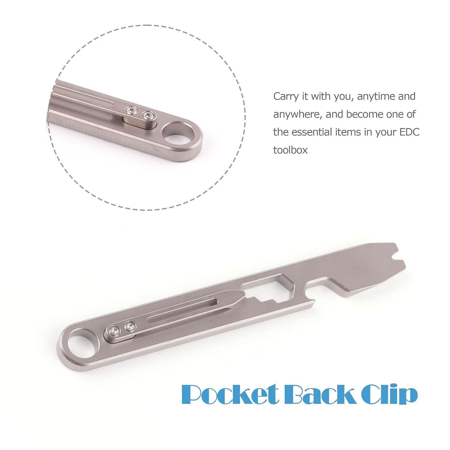 Titanium Pry Bar Bottle Opener Multi Tool with Clip 10-in-1 Gear
