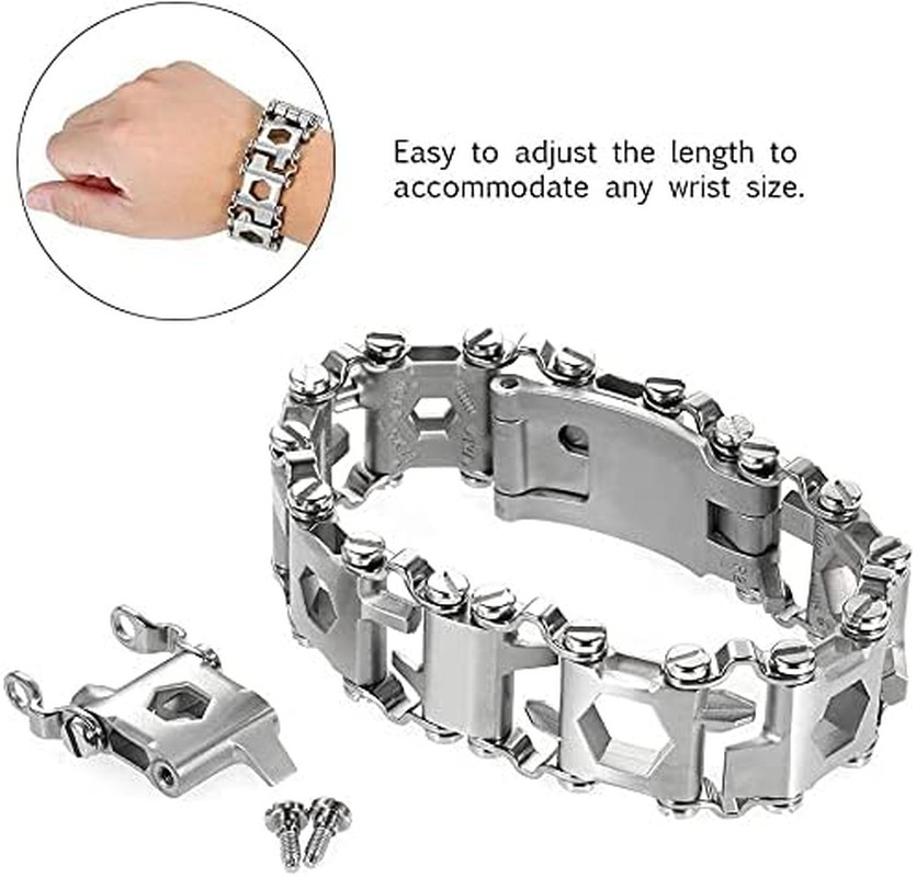 Multitool Bracelet 29 in 1, 22Cm Stainless Steel, Outdoor Travel Men Watch Strap