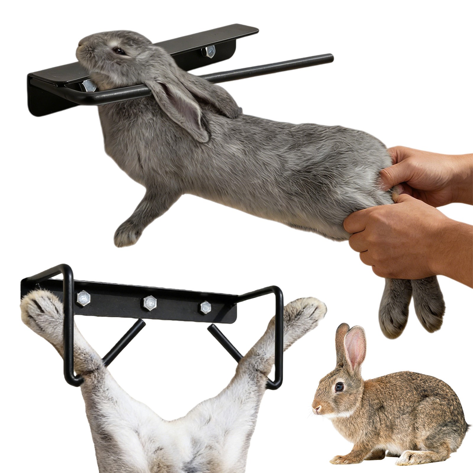 Heavy Metal Rabbit Dislocator Skinning Tool Set Humane Cervical Dislocation Tool