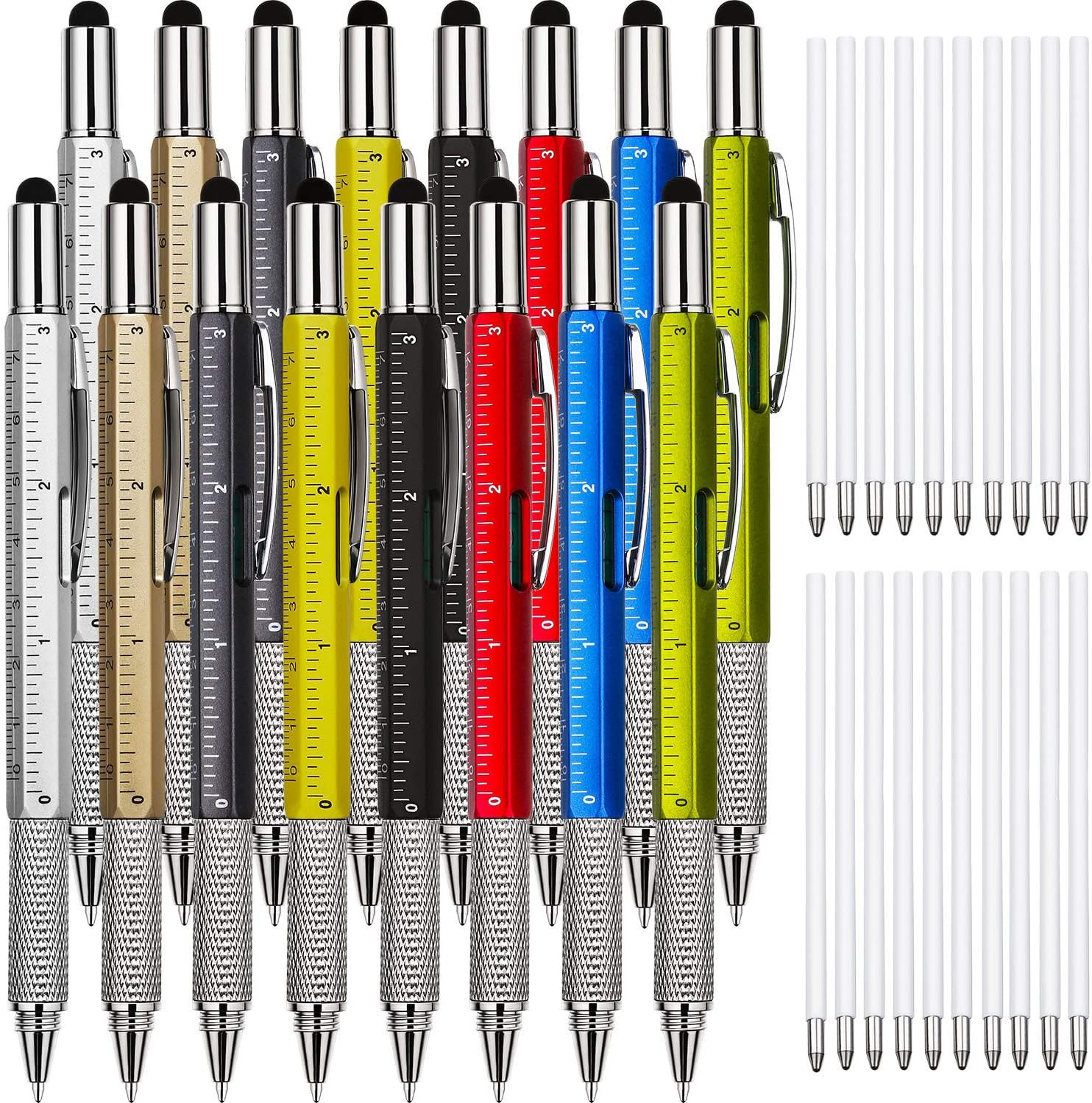 16 Pcs Multitool Pens 6 in 1 Multi-Tool Pen Set with Refills for Men’S Birthday