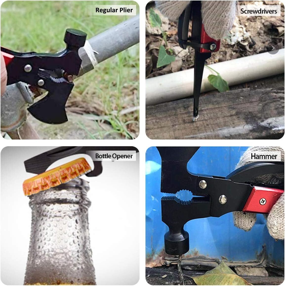 16 in 1 Camping Accessories Multitool Hatchet, Camping Tool with Axe,Hammer,Plie